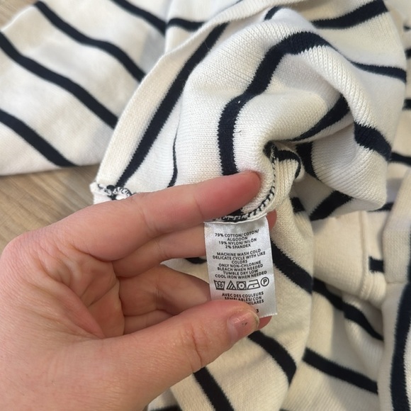 Loft Navy and White Collared Button Down Preppy Sweater Jacket Size Small - Picture 7 of 7